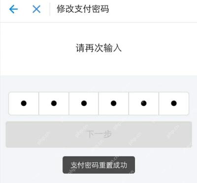 支付宝修改支付密码完成后的成功提示,表示新的支付密码已经生效