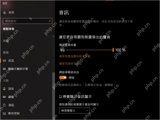 Win10 音频辅助功能页面