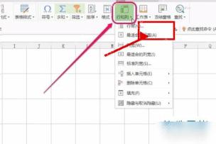 WPS 表格开始选项卡中打开填充菜单的入口