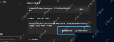 OneDrive 高级设置中使用释放磁盘空间功能