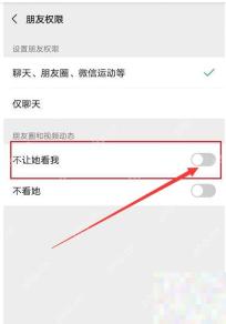 微信朋友权限页显示聊天朋友圈和仅聊天选项,用于理解仅聊天效果