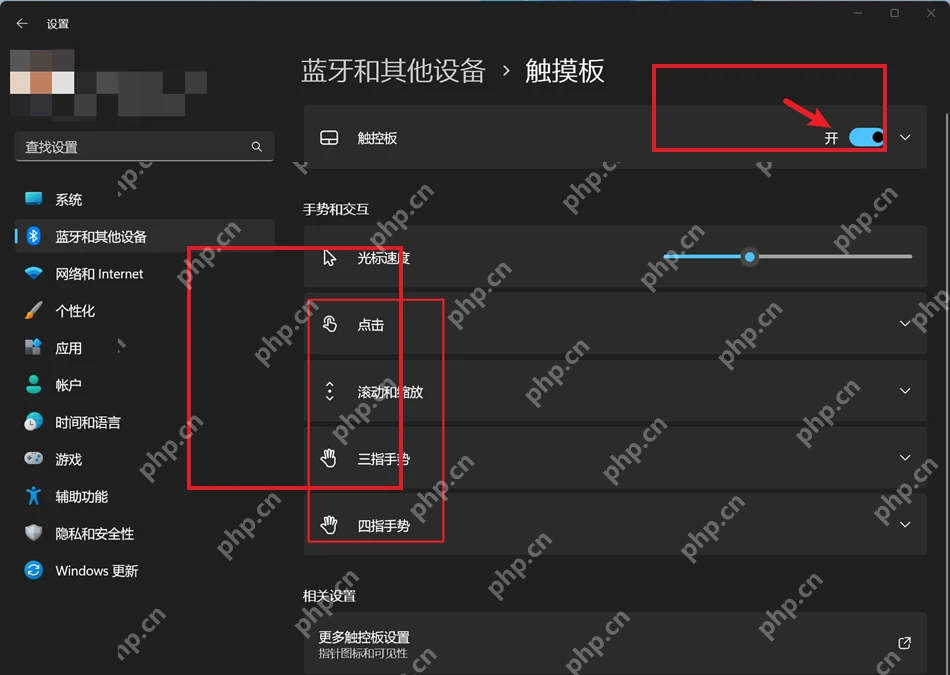 Win11 打开触摸板设置并确认开关