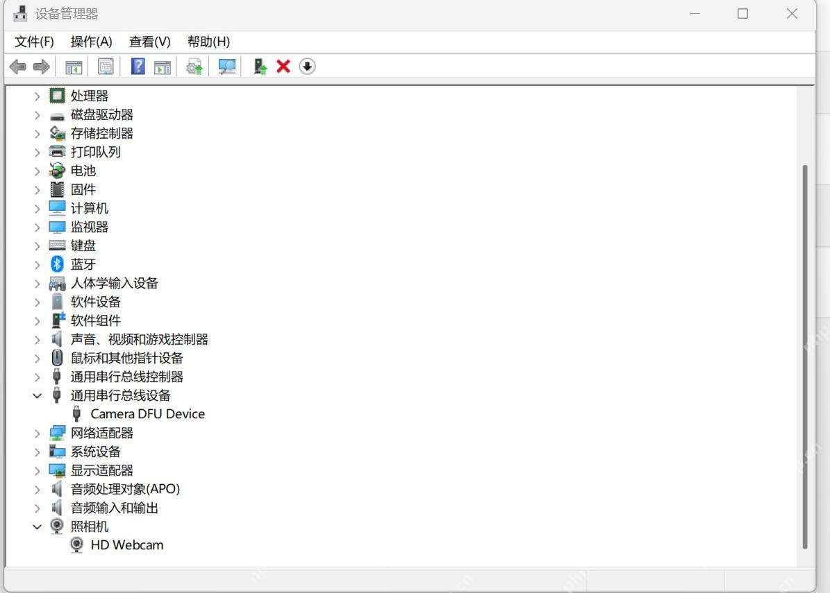 Win11设备管理器中定位USB相关设备