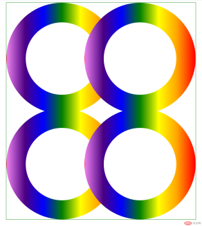 1591325618924884.png CSS3 선형 그래디언트는 4개의 연결된 링을 구현합니다(코드 예).