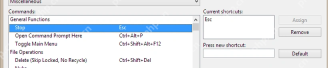 XYplorer Free Keyboard Shortcuts 窗口。