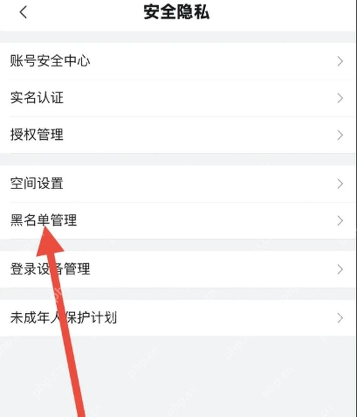 哔哩哔哩安全隐私页面中的黑名单管理_哔哩哔哩怎么查看黑名单_哔哩哔哩用户黑名单查询入口 - php中文网
