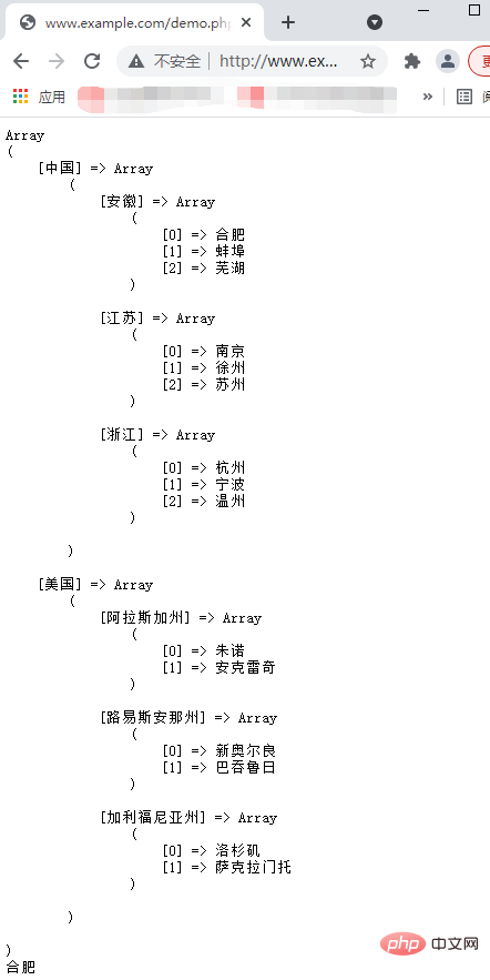 PHP中如何定義多維數組及​​取得其中元素？