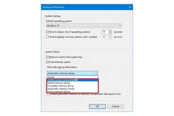 Win10 启动和故障恢复窗口显示小转储目录为 Minidump