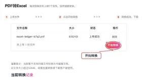PDF转Excel开始转换按钮