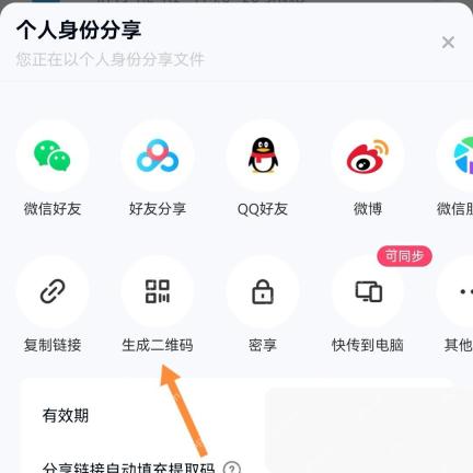 百度网盘分享面板里的链接和权限入口