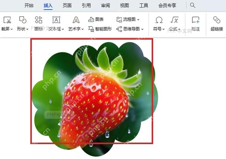 WPS图片裁剪完成后图片按目标范围保留在页面中