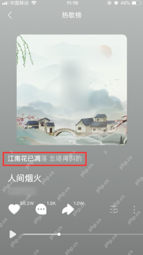 汽水音乐iPhone 播放页被框出的歌词行