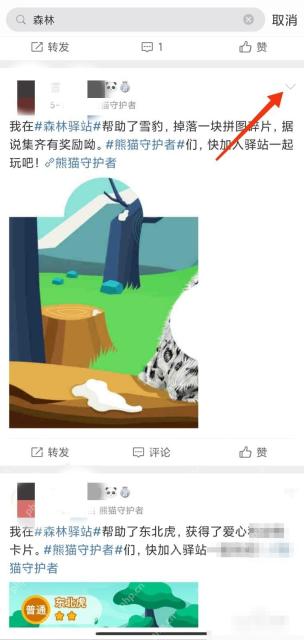 微博右上角展开更多菜单的箭头