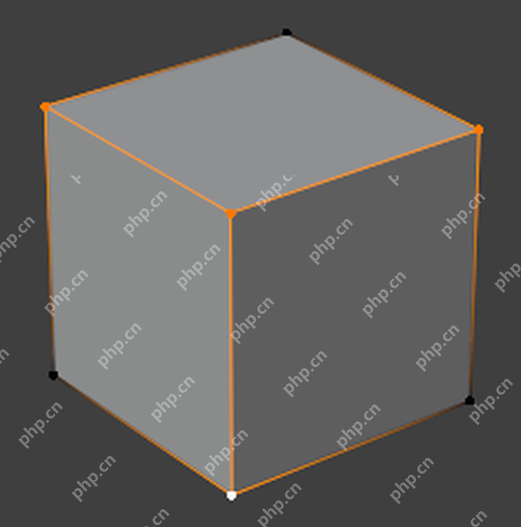 Blender 5.2 Bevel 示例中倒角前的立方体边缘保持尖锐