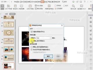 在视图中勾选 PPT 网格线和参考线