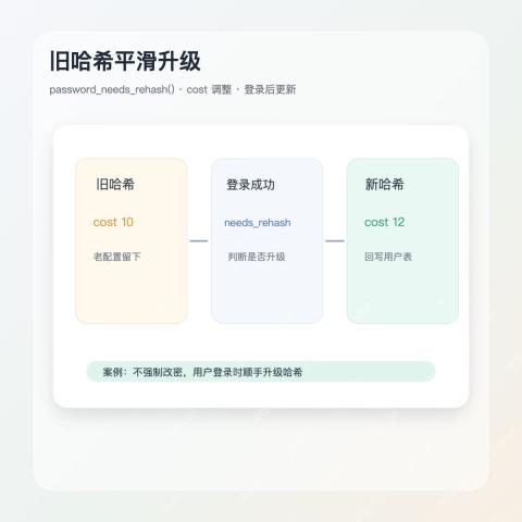 PHP password_needs_rehash 哈希升级案例
