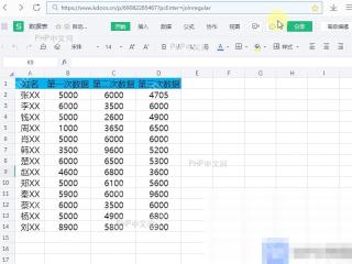 WPS表格在线协作编辑页面