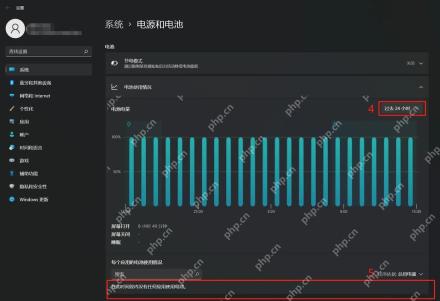 Win11 电池使用情况页面中的应用耗电列表