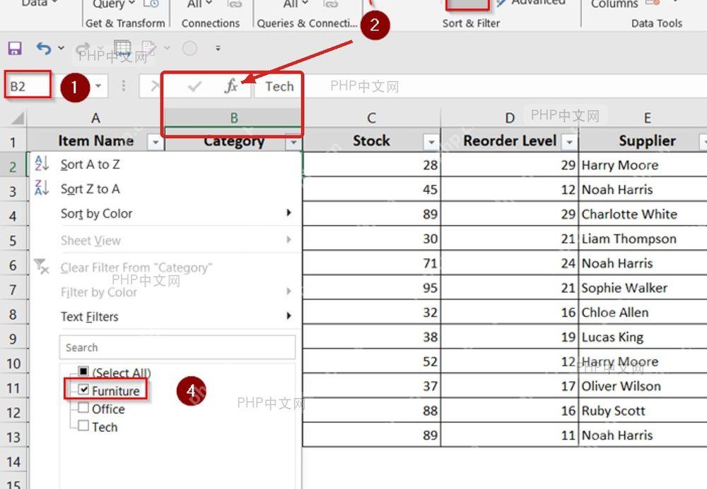 第一步:Excel 商品表中定位 Category 分类列,保留表头和整张表格上下文