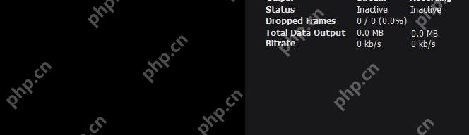 OBS Studio Stats 输出区域显示 Dropped Frames Total Data Output 和 Bitrate 用于判断网络丢帧