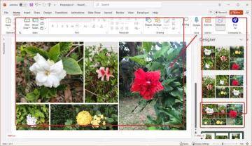 PowerPoint 设计器面板中为多张图片提供拼图版式
