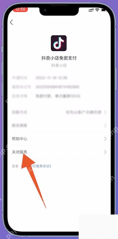 抖音免密支付页面中的关闭免密支付入口