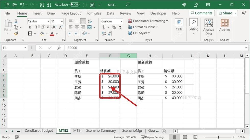 Excel完成跳过空单元格粘贴后原有数据被保留