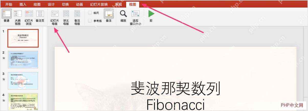 PowerPoint 通过视图进入幻灯片母版