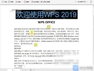 WPS PDF阅读模式工具栏