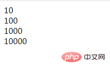 What math function in php can calculate the power of 10?
