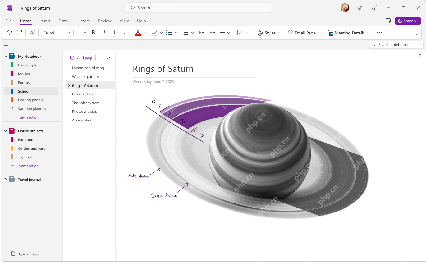 Windows 新版 OneNote 主界面和笔记本结构