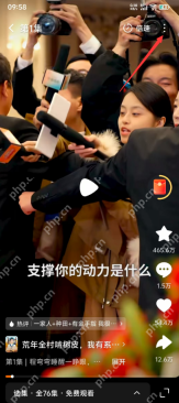 红果免费短剧:播放页右上角更多按钮,对应打开右上角更多选项