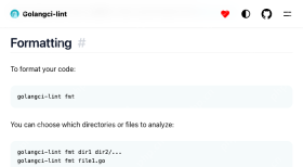 Golangci-lint 官方快速开始页面的 Formatting 部分列出 golangci-lint fmt 及指定目录、文件的格式化命令
