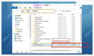 Windows 文件夹中生成 Bandicam.reg 配置文件