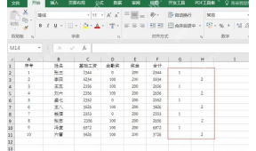 Excel 工资表右侧添加辅助列用于制作工资条