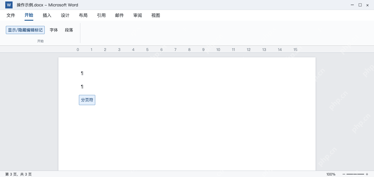 模拟 Word显示段落标记后,空段落和手动分页符可见