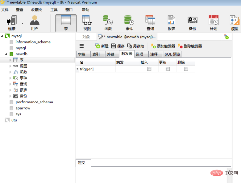 So legen Sie Trigger mit Navicat fest