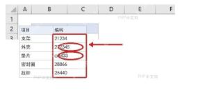 Excel工作表中无效编码被红色椭圆圈出