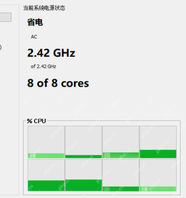 ParkControl 中文界面右侧显示 AC、CPU 频率和 8 of 8 cores 状态