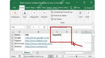 Excel 单元格右下角填充柄被标出，用于向下填充 HYPERLINK 公式