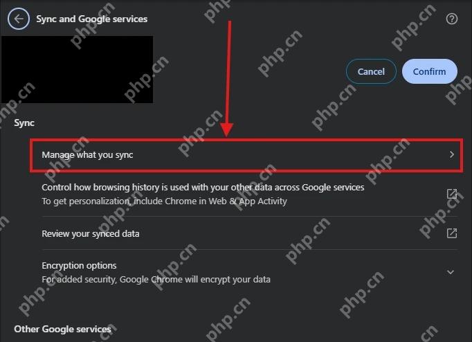 Chrome 管理同步并确认设置