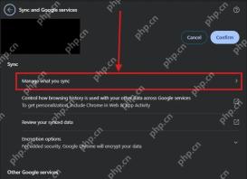 Chrome 管理同步并确认设置