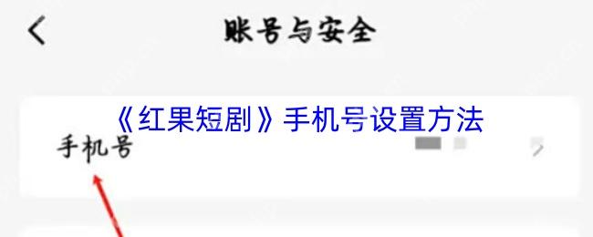 红果短剧账号与安全页面手机号设置入口