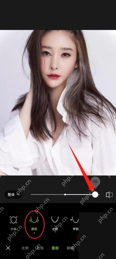 醒图瘦脸滑杆调节