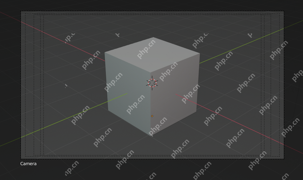 Blender 相机视图中立方体位于相机取景框内