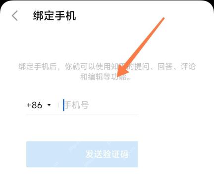 知乎 App 绑定手机页面里的手机号输入框和发送验证码按钮，证明账号安全验证的验证码步骤