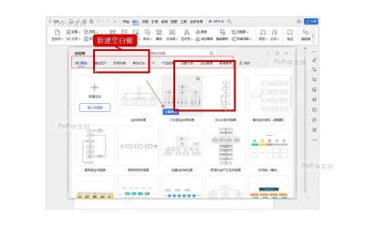 在流程图模板页新建空白图