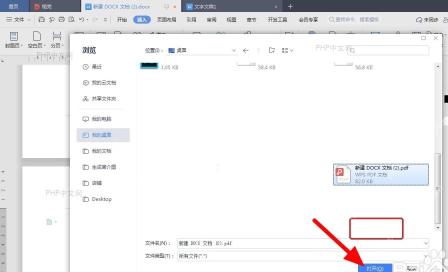 文件选择窗口中选中PDF文件并点击打开