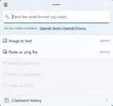 Win11 PowerToys Advanced Paste 面板显示剪贴板转换选项