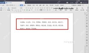 WPS文字中选中带分隔符的文本作为转换表格前的数据源